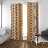 Beige Samoa Malu Tattoo Inspired Window Curtain - Polynesian Pride
