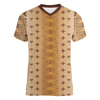 Beige Samoa Malu Tattoo Inspired Women V-Neck T-Shirt LT05 Female Beige - Polynesian Pride