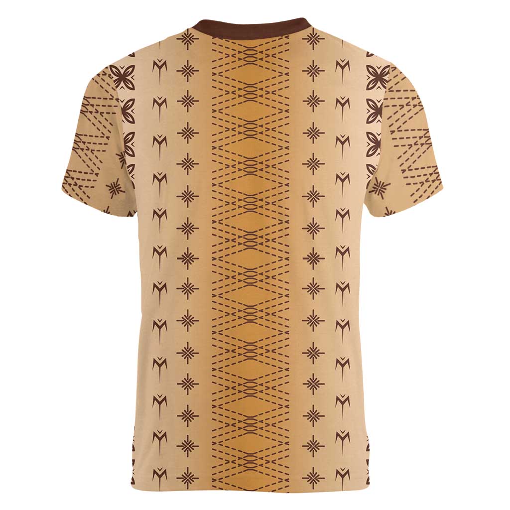 Beige Samoa Malu Tattoo Inspired Women V-Neck T-Shirt LT05 - Polynesian Pride