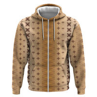 Beige Samoa Malu Tattoo Inspired Zip Hoodie LT05 Zip Hoodie Beige - Polynesian Pride
