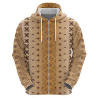 Beige Samoa Malu Tattoo Inspired Zip Hoodie LT05 - Polynesian Pride