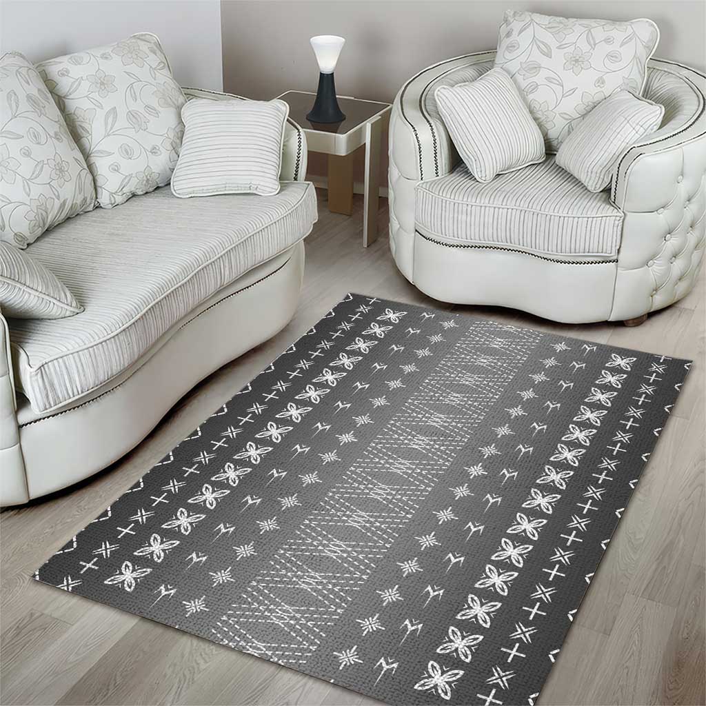 Black Samoa Malu Tattoo Inspired Area Rug - Polynesian Pride