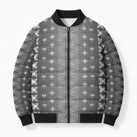 Black Samoa Malu Tattoo Inspired Bomber Puffer Jacket - Polynesian Pride