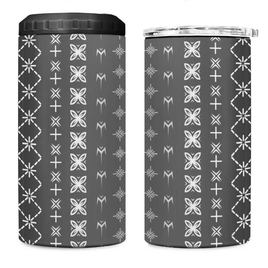 Black Samoa Malu Tattoo Inspired 4 in 1 Can Cooler Tumbler LT05 One Size: 16 oz Black - Polynesian Pride