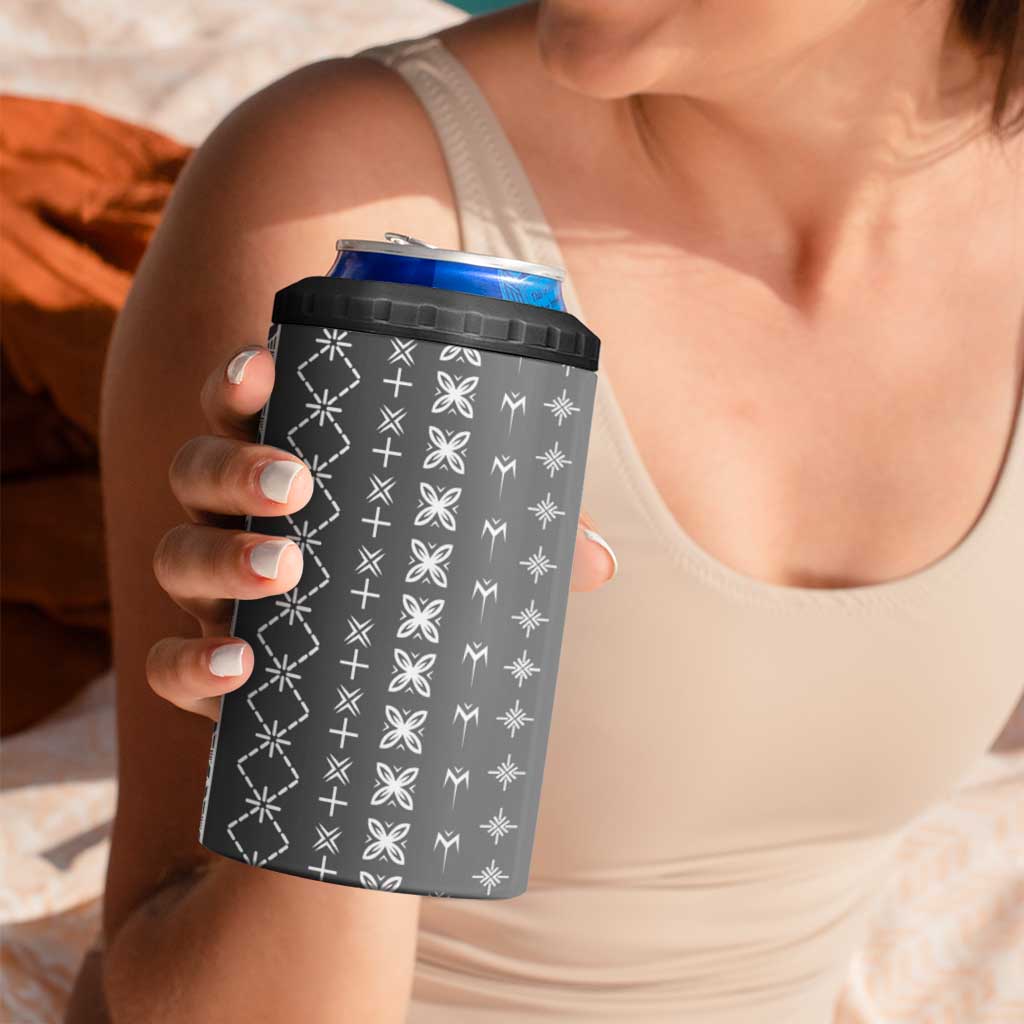 Black Samoa Malu Tattoo Inspired 4 in 1 Can Cooler Tumbler LT05 - Polynesian Pride
