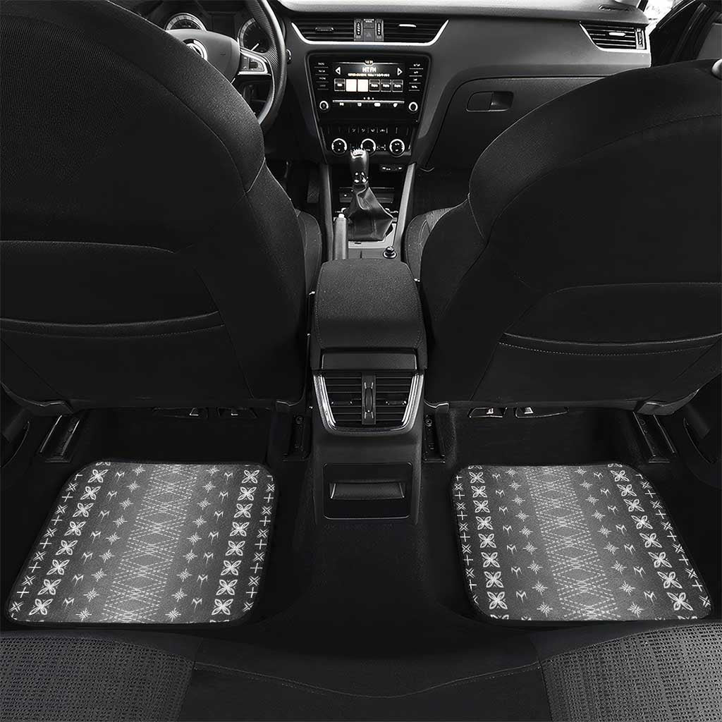 Black Samoa Malu Tattoo Inspired Car Mats LT05 Set 2pcs - Back Black - Polynesian Pride