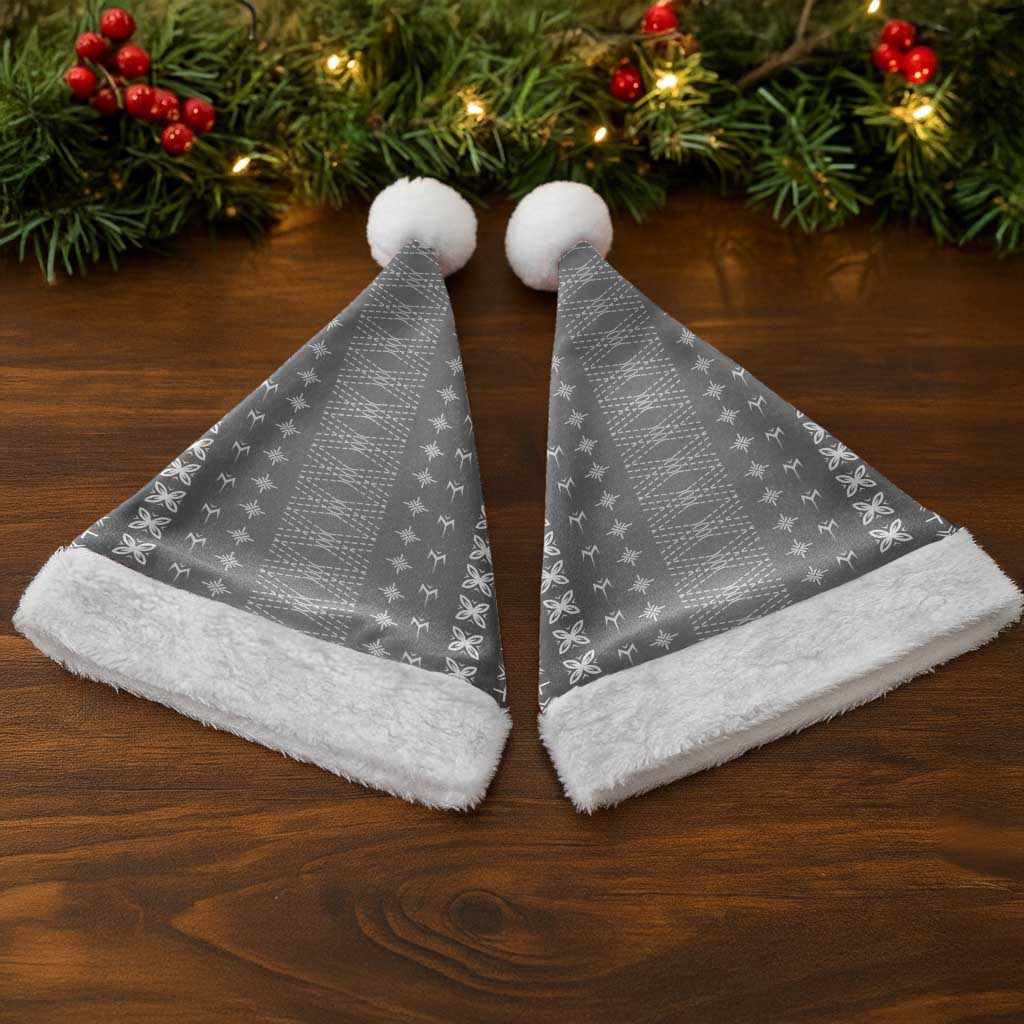 Black Samoa Malu Tattoo Inspired Christmas Santa Hat - Polynesian Pride