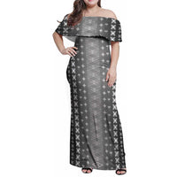 Black Samoa Malu Tattoo Inspired Family Matching Off Shoulder Maxi Dress and Hawaiian Shirt - Polynesian Pride