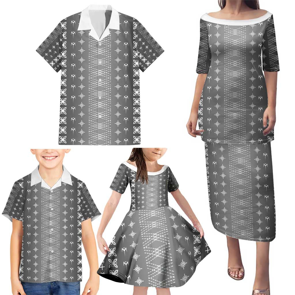 Black Samoa Malu Tattoo Inspired Family Matching Puletasi and Hawaiian Shirt - Polynesian Pride