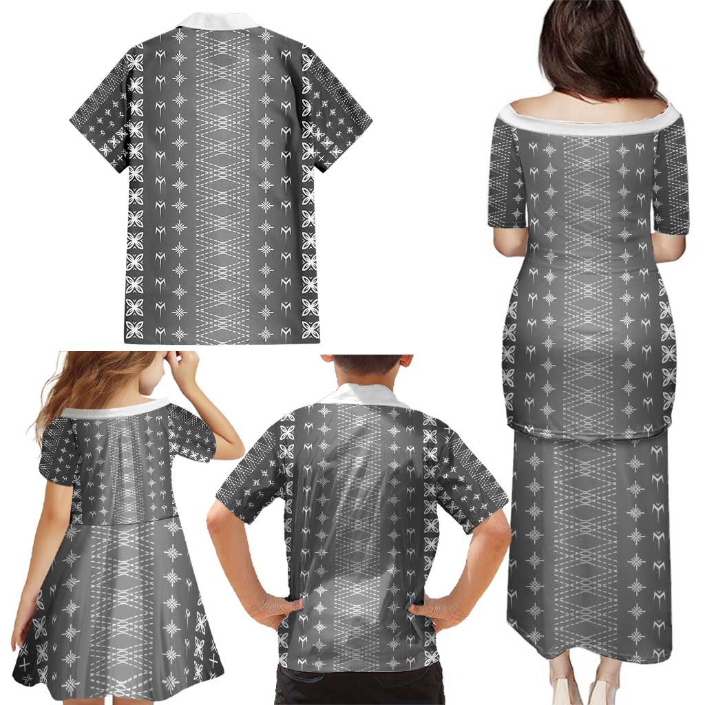 Black Samoa Malu Tattoo Inspired Family Matching Puletasi and Hawaiian Shirt - Polynesian Pride
