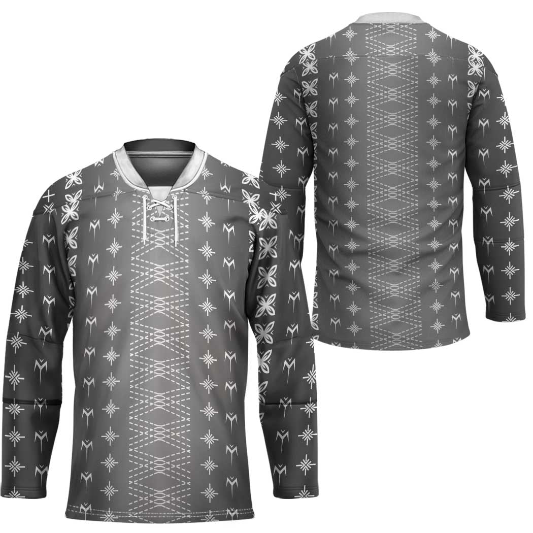 Black Samoa Malu Tattoo Inspired Hockey Jersey - Polynesian Pride