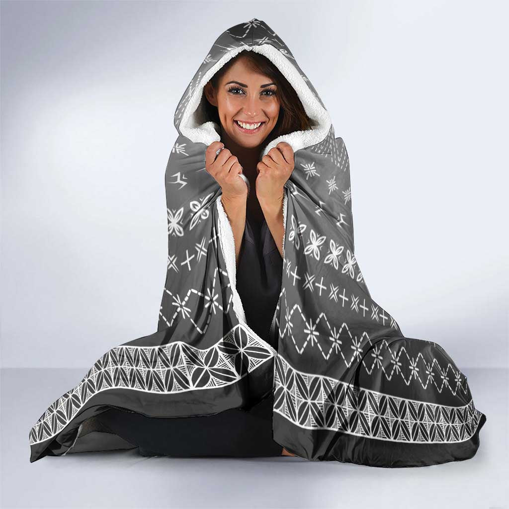 Black Samoa Malu Tattoo Inspired Hooded Blanket LT05 - Polynesian Pride