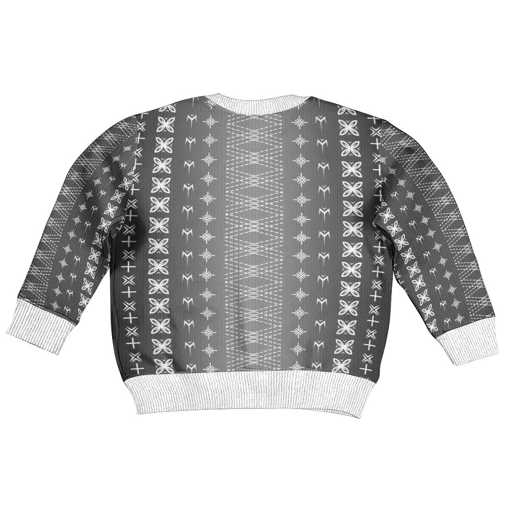 Black Samoa Malu Tattoo Inspired Kid Ugly Christmas Sweater - Polynesian Pride