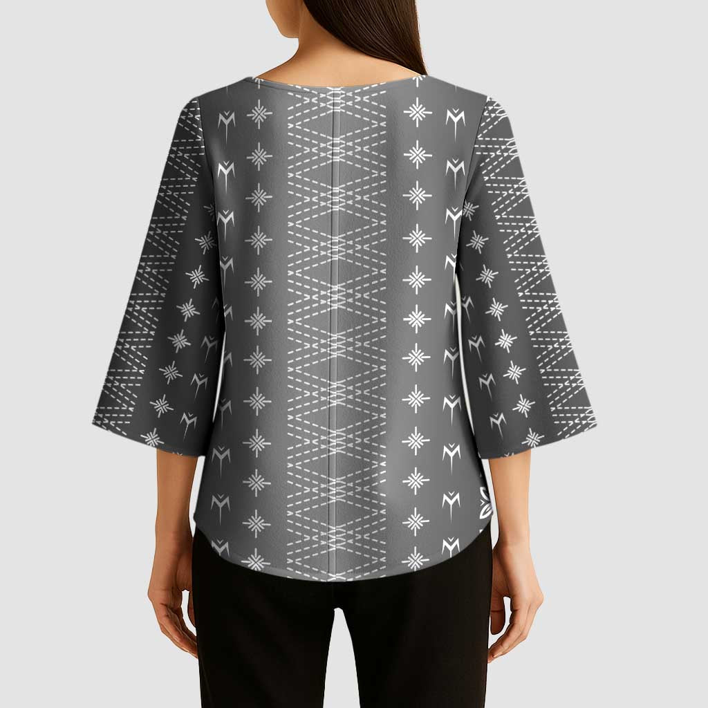Black Samoa Malu Tattoo Inspired Kimono Sleeve Blouse LT05 - Polynesian Pride