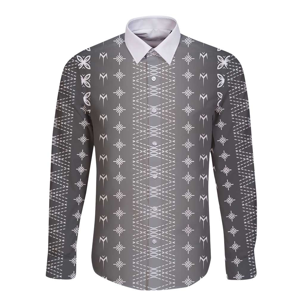 Black Samoa Malu Tattoo Inspired Long Sleeve Button Shirt - Polynesian Pride