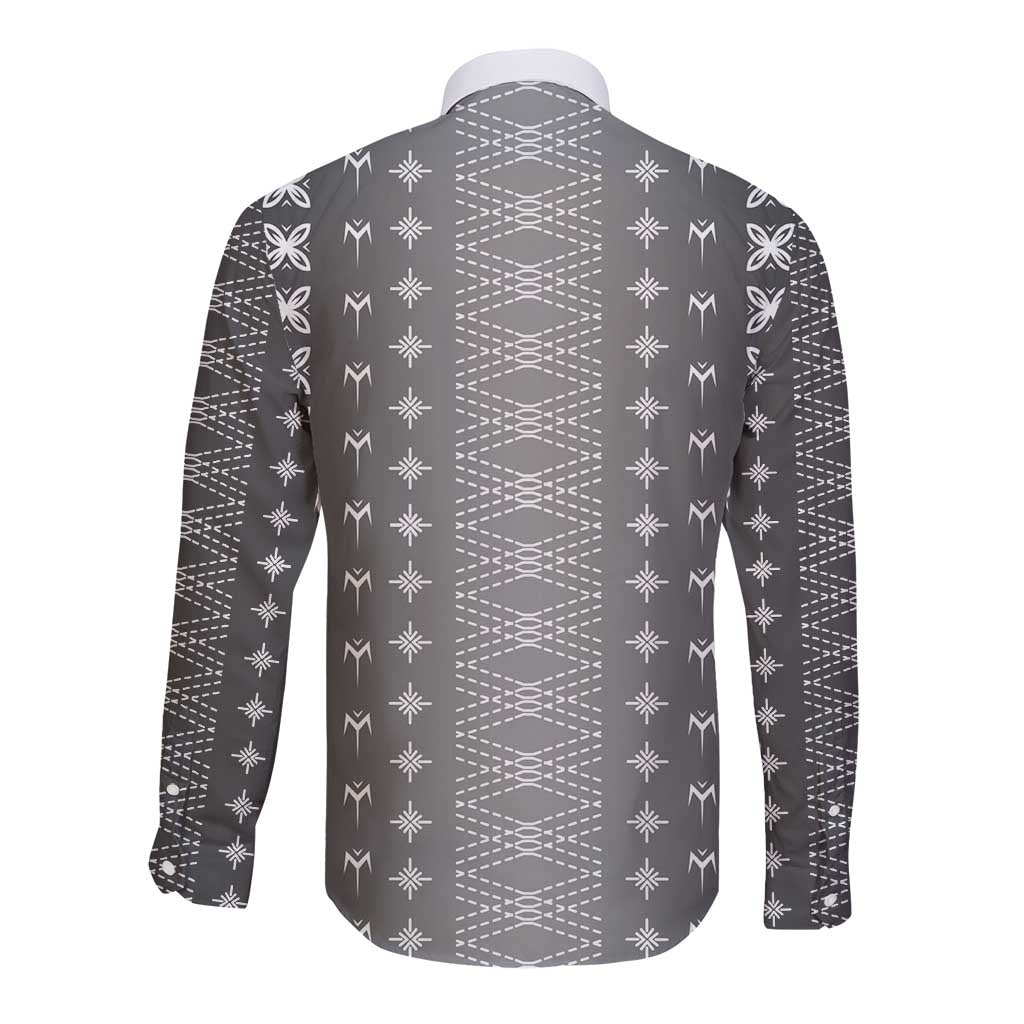 Black Samoa Malu Tattoo Inspired Long Sleeve Button Shirt - Polynesian Pride