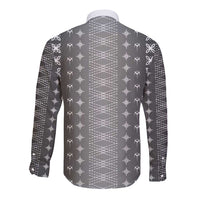 Black Samoa Malu Tattoo Inspired Long Sleeve Button Shirt - Polynesian Pride