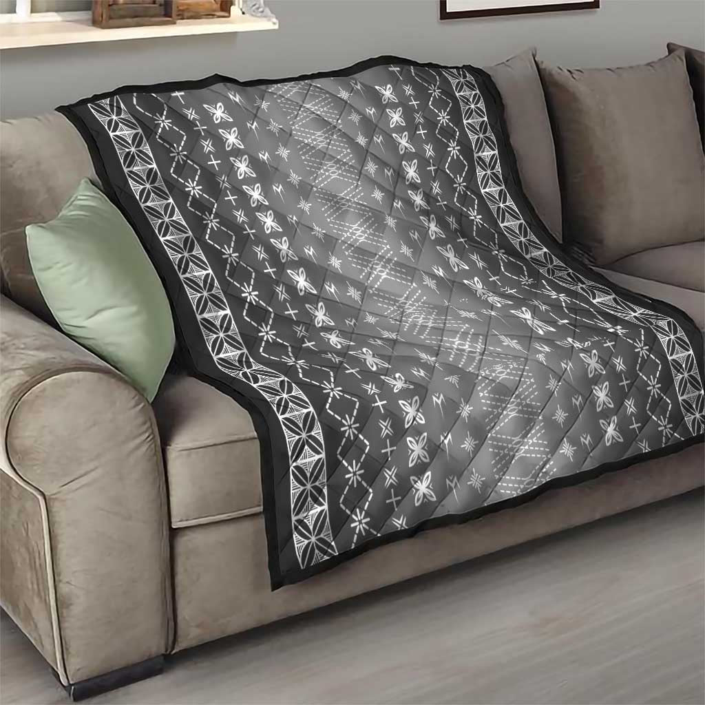 Black Samoa Malu Tattoo Inspired Quilt - Polynesian Pride