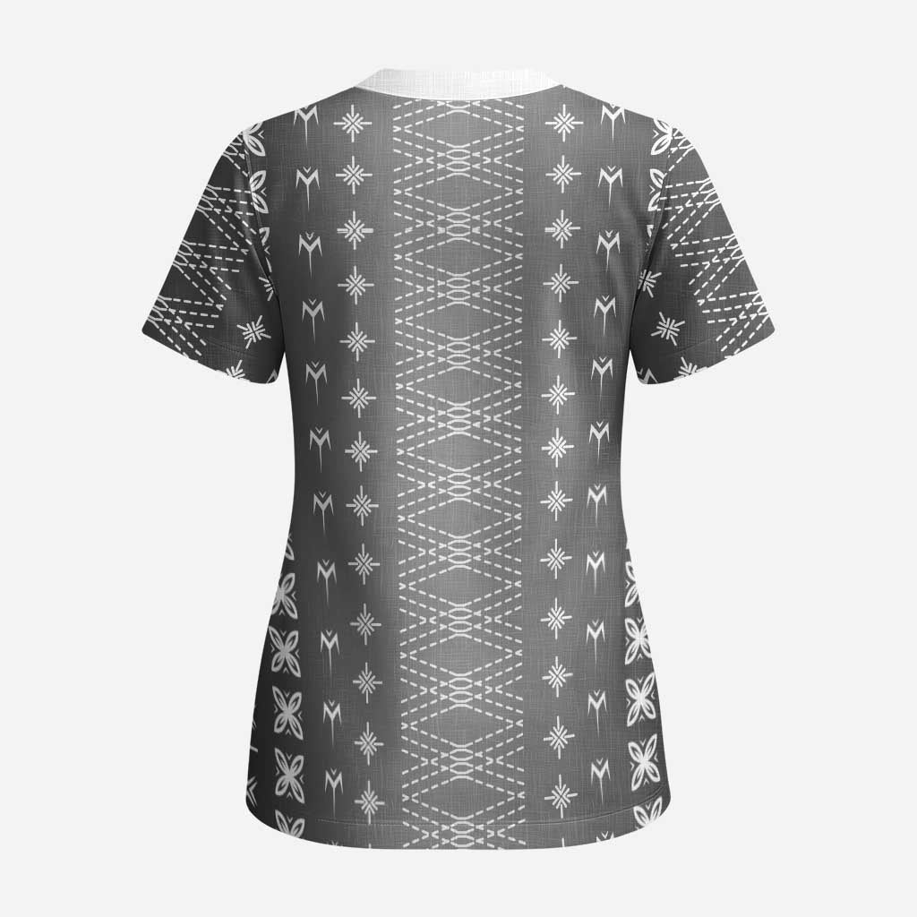 Black Samoa Malu Tattoo Inspired Scrub Top LT05 - Polynesian Pride