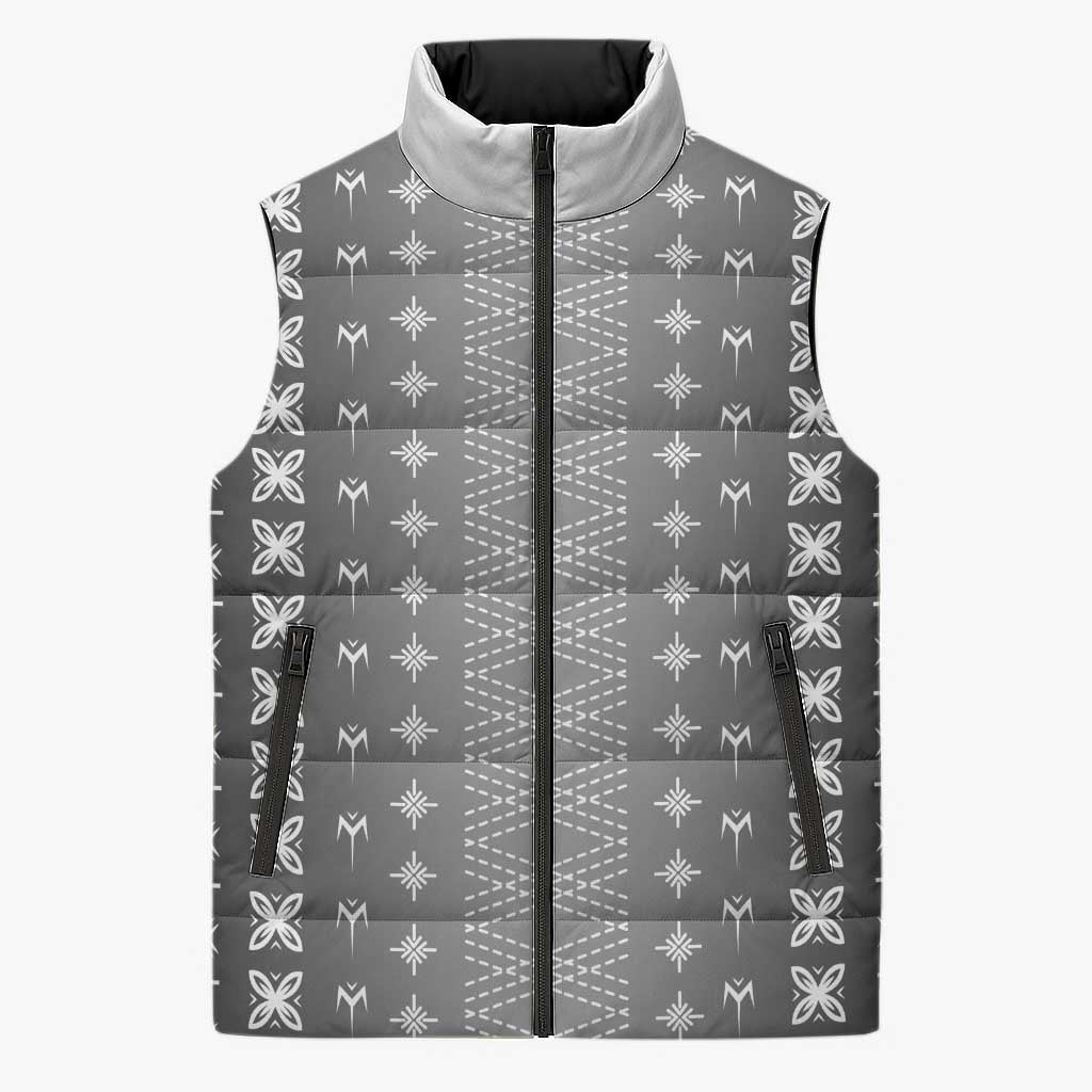 Black Samoa Malu Tattoo Inspired Sleeveless Puffer Jacket - Polynesian Pride