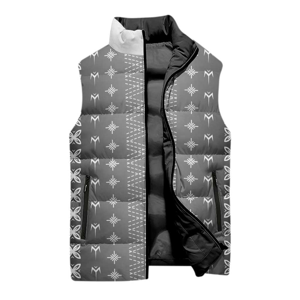 Black Samoa Malu Tattoo Inspired Sleeveless Puffer Jacket - Polynesian Pride