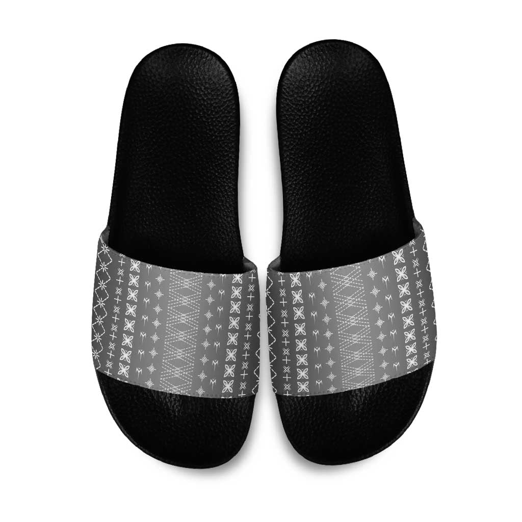Black Samoa Malu Tattoo Inspired Slide Sandals - Polynesian Pride