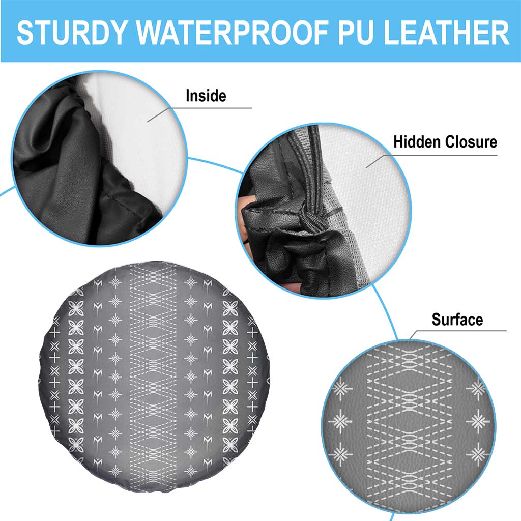 Black Samoa Malu Tattoo Inspired Spare Tire Cover - Polynesian Pride