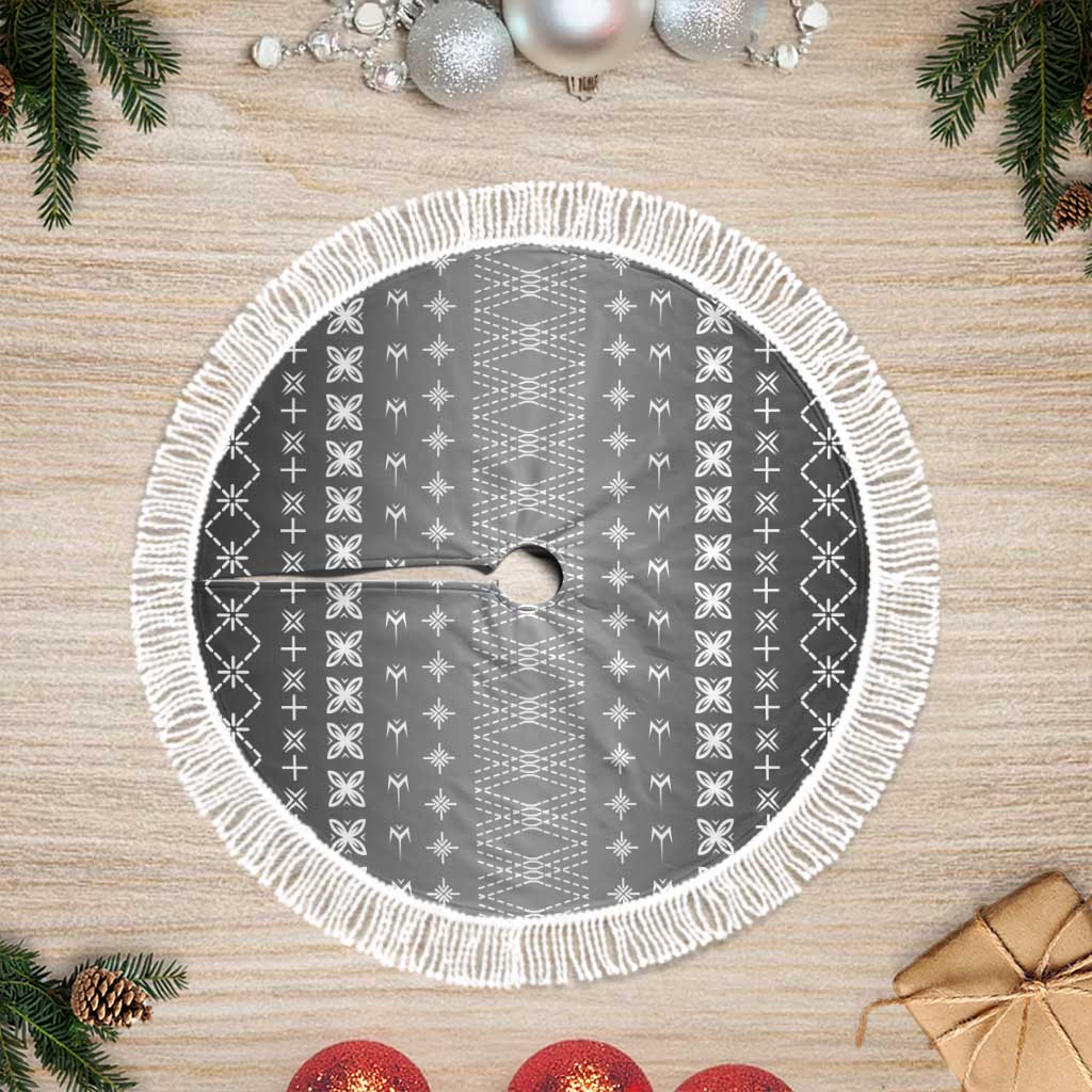 Black Samoa Malu Tattoo Inspired Tree Skirt LT05 Fringed Black - Polynesian Pride