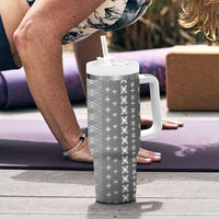 Black Samoa Malu Tattoo Inspired Tumbler With Handle - Polynesian Pride