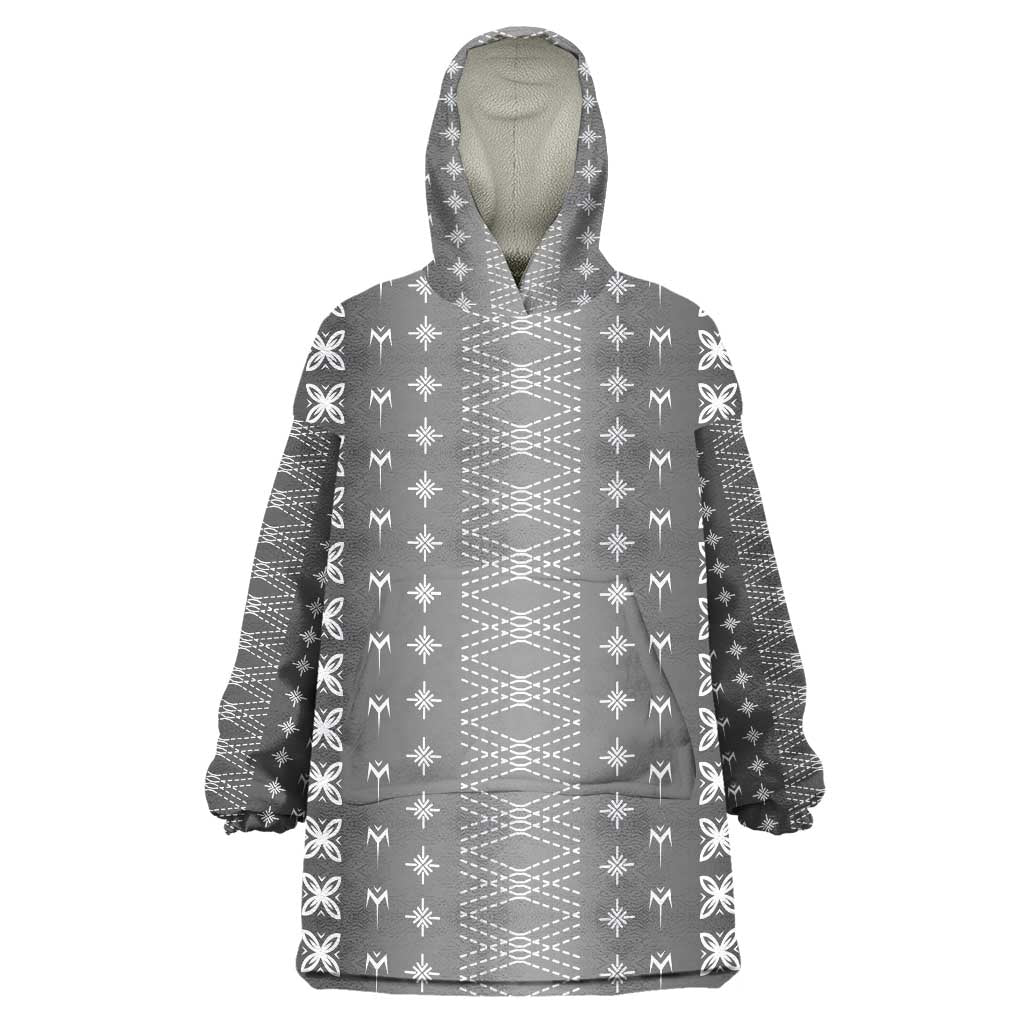 Black Samoa Malu Tattoo Inspired Wearable Blanket Hoodie LT05 One Size Black - Polynesian Pride