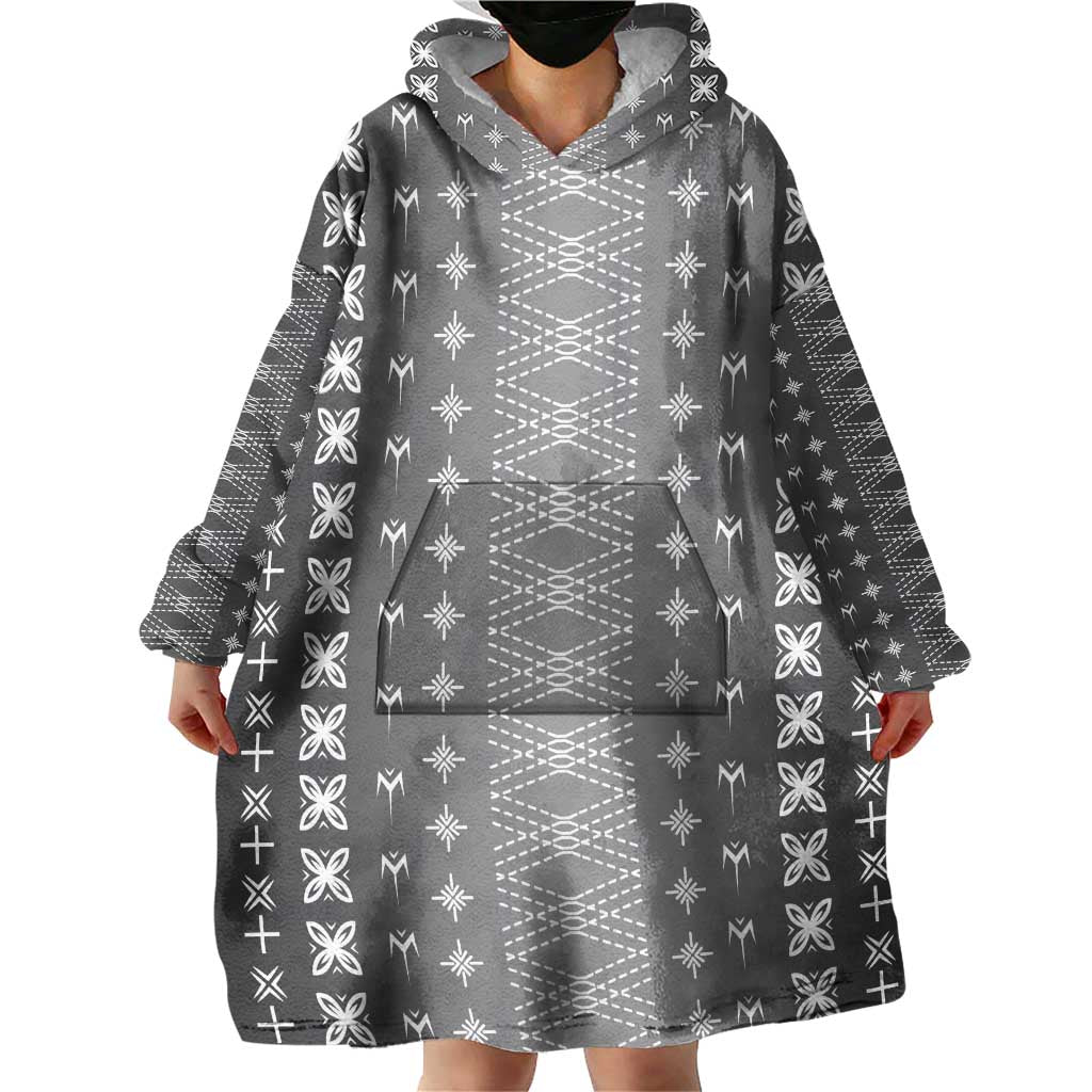 Black Samoa Malu Tattoo Inspired Wearable Blanket Hoodie LT05 - Polynesian Pride