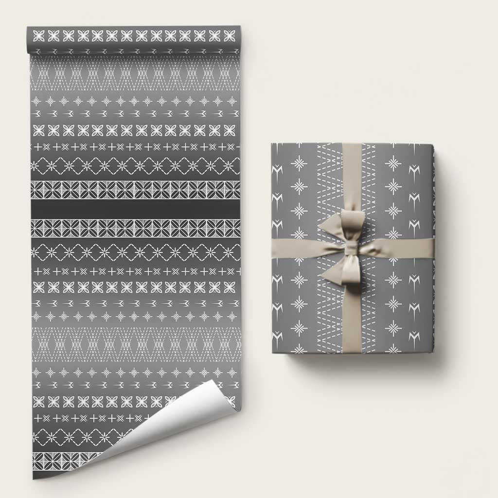 Black Samoa Malu Tattoo Inspired Wrapping Paper LT05 58" × 23" Black - Polynesian Pride