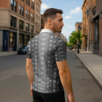 Black Samoa Malu Tattoo Inspired Zipper Polo Shirt - Polynesian Pride