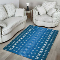 Blue Samoa Malu Tattoo Inspired Area Rug - Polynesian Pride