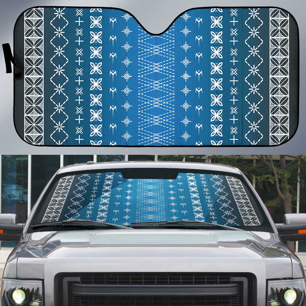 Blue Samoa Malu Tattoo Inspired Auto Sun Shade - Polynesian Pride