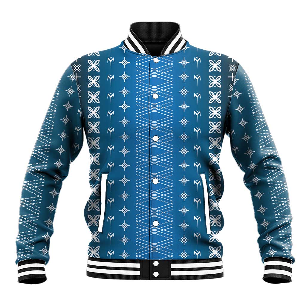 Blue Samoa Malu Tattoo Inspired Baseball Jacket - Polynesian Pride