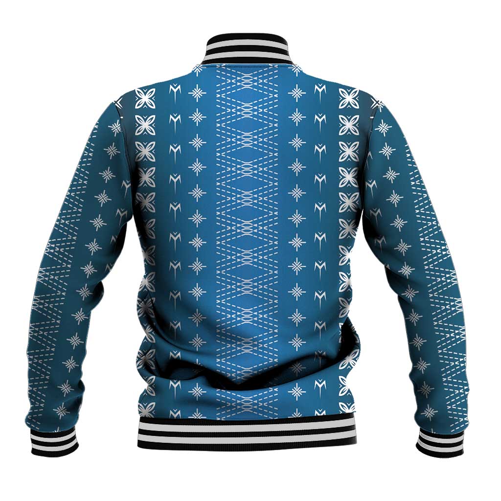 Blue Samoa Malu Tattoo Inspired Baseball Jacket - Polynesian Pride