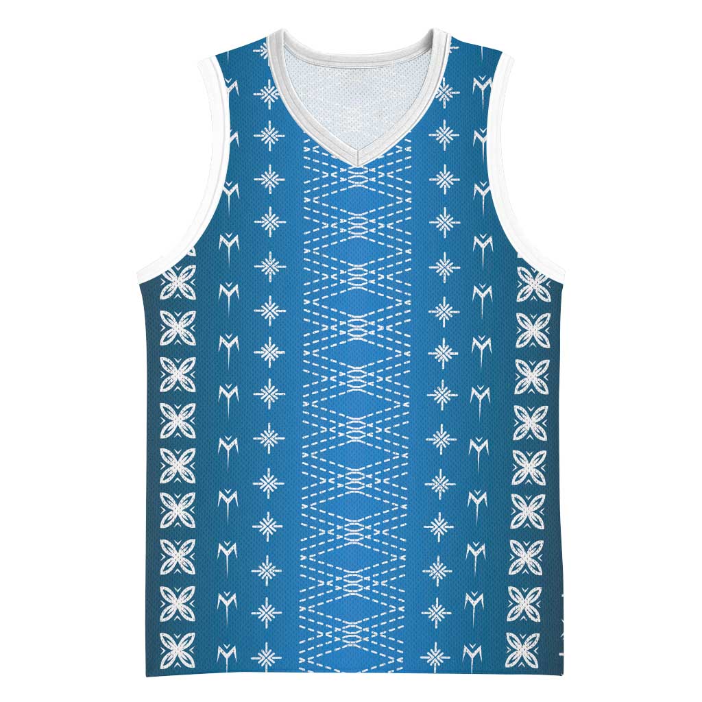 Blue Samoa Malu Tattoo Inspired Basketball Jersey LT05 Unisex Blue - Polynesian Pride