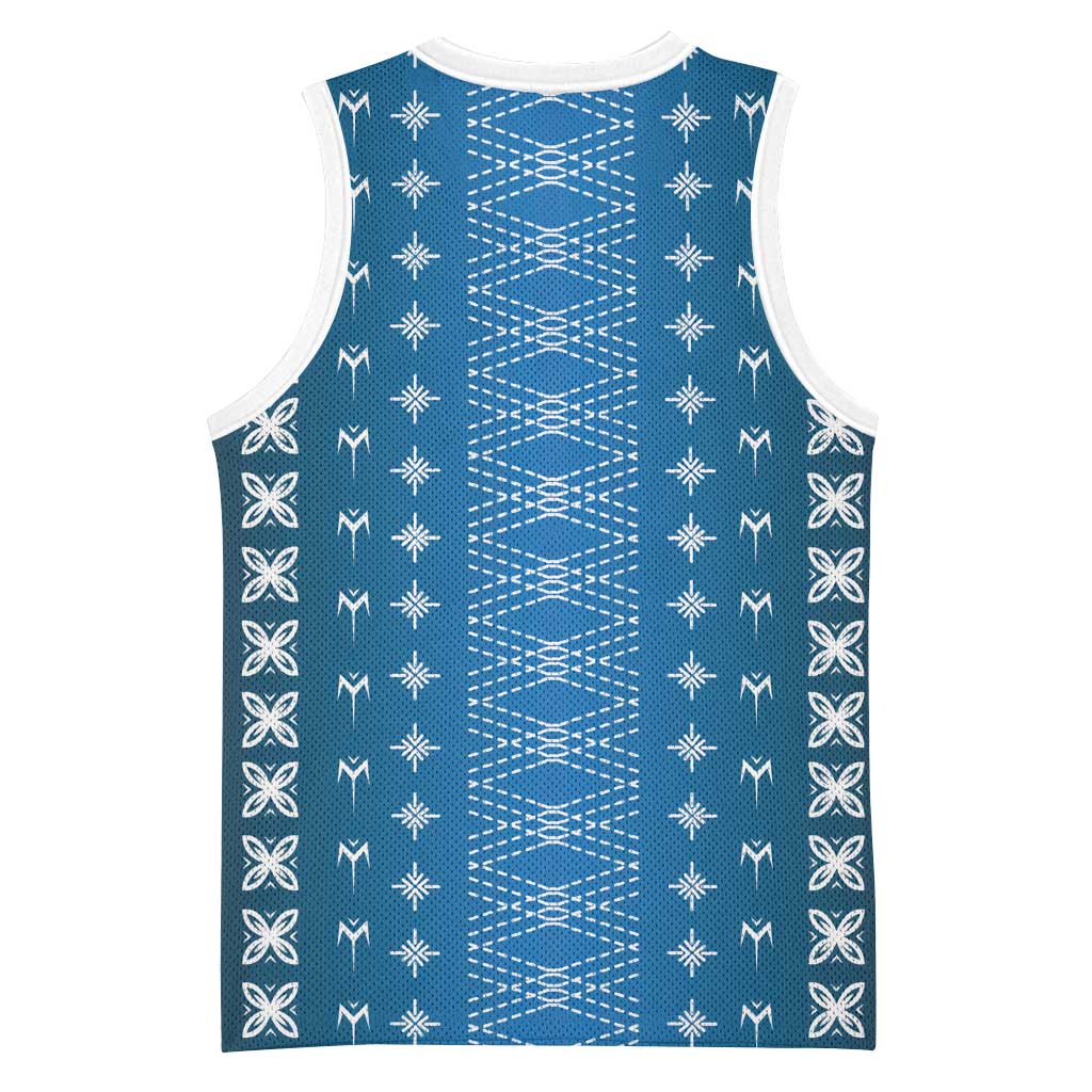 Blue Samoa Malu Tattoo Inspired Basketball Jersey LT05 - Polynesian Pride