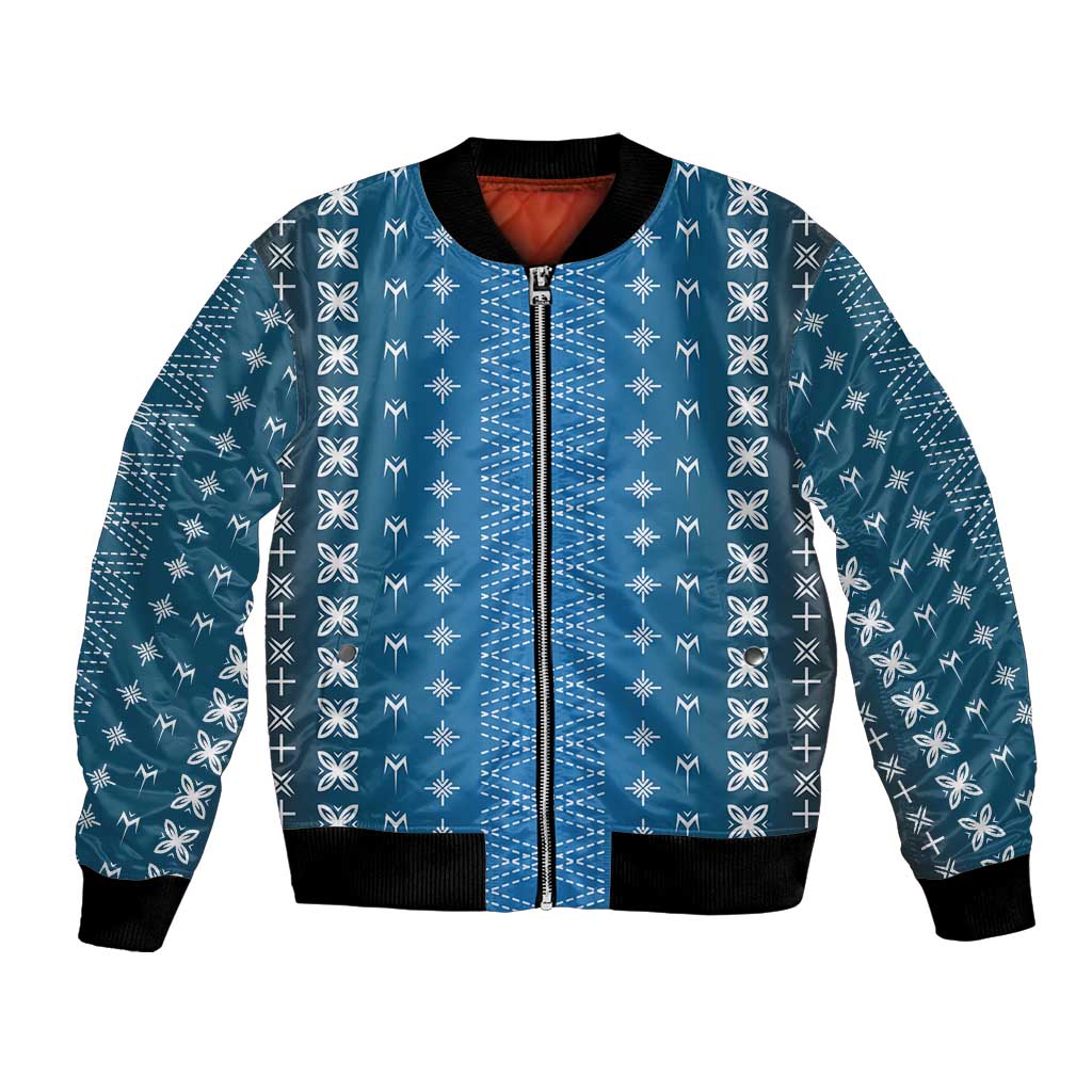 Blue Samoa Malu Tattoo Inspired Bomber Jacket - Polynesian Pride