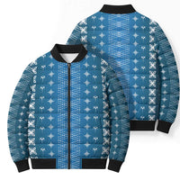 Blue Samoa Malu Tattoo Inspired Bomber Puffer Jacket LT05 - Polynesian Pride