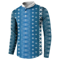 Blue Samoa Malu Tattoo Inspired Button Sweatshirt LT05 - Polynesian Pride