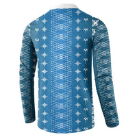 Blue Samoa Malu Tattoo Inspired Button Sweatshirt LT05 - Polynesian Pride