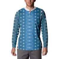 Blue Samoa Malu Tattoo Inspired Button Sweatshirt LT05 - Polynesian Pride