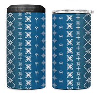 Blue Samoa Malu Tattoo Inspired 4 in 1 Can Cooler Tumbler LT05 One Size: 16 oz Blue - Polynesian Pride