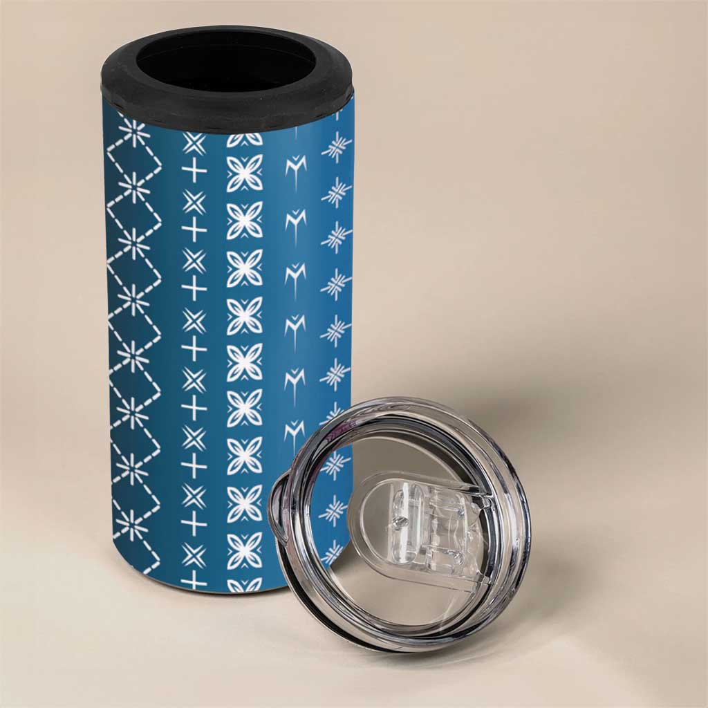 Blue Samoa Malu Tattoo Inspired 4 in 1 Can Cooler Tumbler LT05 - Polynesian Pride