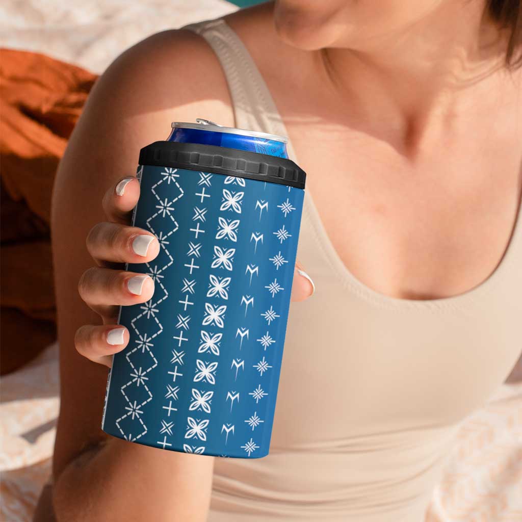 Blue Samoa Malu Tattoo Inspired 4 in 1 Can Cooler Tumbler LT05 - Polynesian Pride