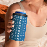 Blue Samoa Malu Tattoo Inspired 4 in 1 Can Cooler Tumbler LT05 - Polynesian Pride