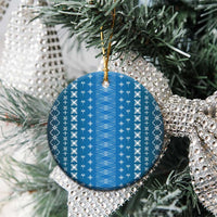 Blue Samoa Malu Tattoo Inspired Ceramic Ornament - Polynesian Pride