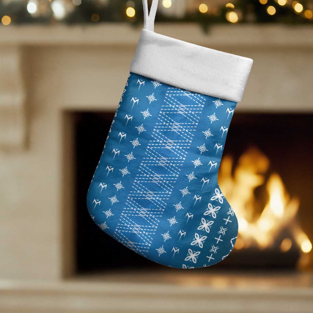 Blue Samoa Malu Tattoo Inspired Christmas Stocking LT05 Set of 2 Blue - Polynesian Pride